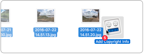 Files being dropped onto a 'Make Lowercase' droplet icon