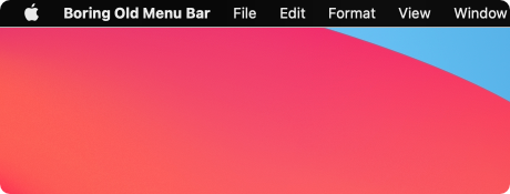 black menu bar on macOS hiding the MacBook notch, with rounded screen corners