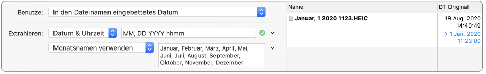 dates embedded in file names