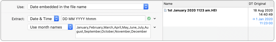 dates embedded in file names
